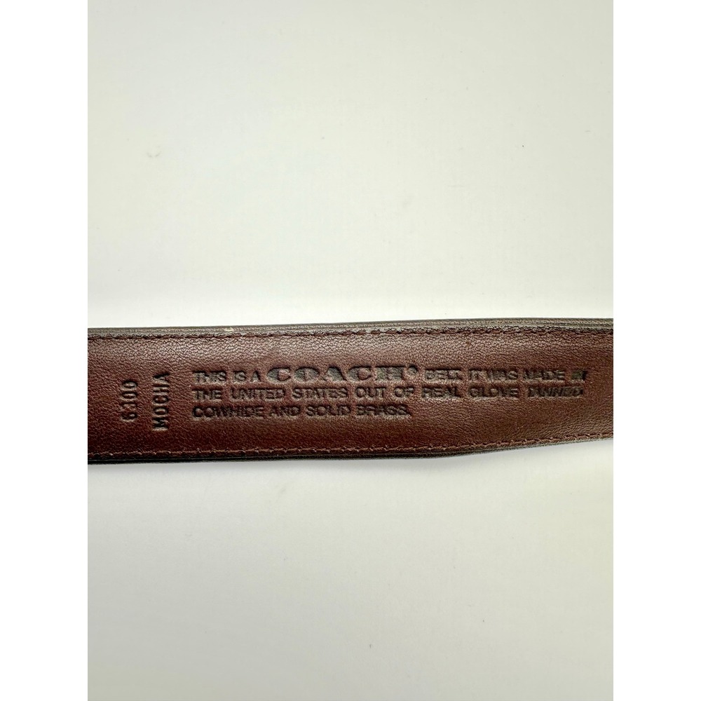 Vintage Coach Leather Belt 42 105 Mocha Brown Brass Made in USA Glove Tanned - Picture 4 of 5